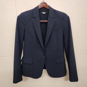 Theory Navy Blue Light-Weight Wool One-Button Blazer / Suit Jacket Size 8